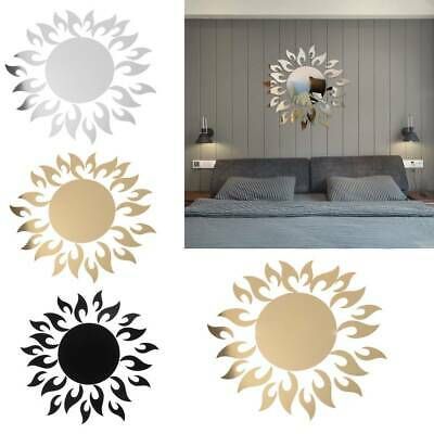 3D Mirror Sun Art Removable Wall Sticker Acrylic Mural Decal Home Room Decor ~