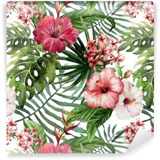 Avoir Images Papier Peint A Motifs Autocollant Motif Orchidee Hibiscus Feuilles actualisé par