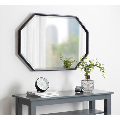 Brayden Studio Botello Elongated Octagon Modern Beveled Accent Mirror Finish Black Octagon Mirror Living Room Mirrors Mirror Dining Room