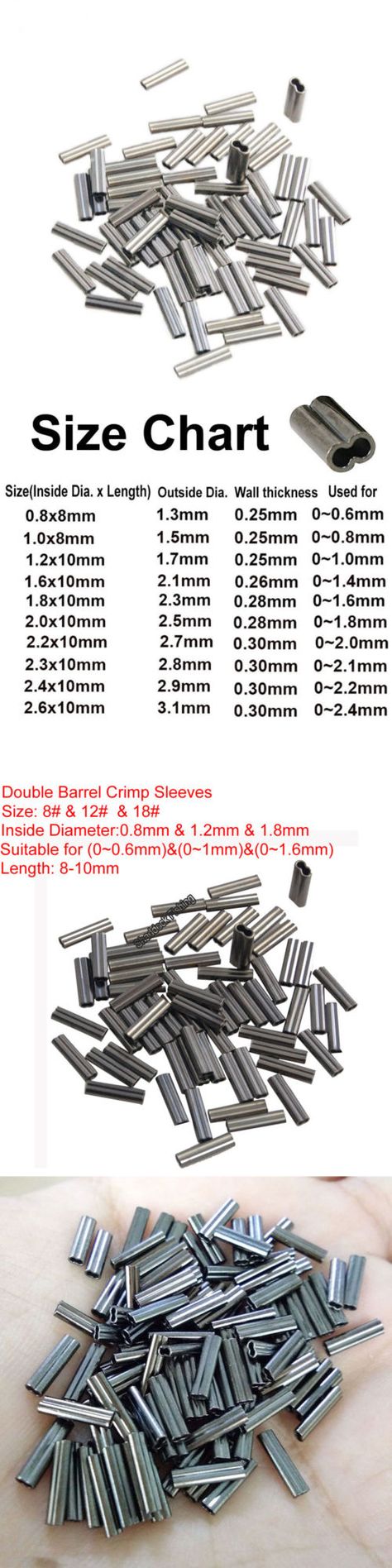 crimps and sleeves 179974 mini double barrel copper sleeves 1 9 mm crimp sleeve size chart