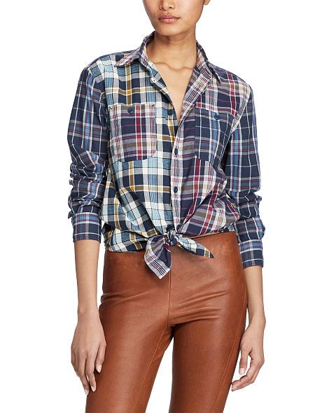 Relaxed Cotton Madras Shirt | Button Downs Shirts & Tops | Ralph ...