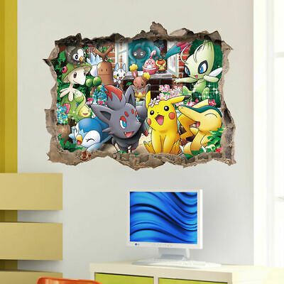 Pokemon Pikachu Wall Stickers Living Room Home Decor Art Mural Uk Er Wallpaper Kids Nursery Kid - Pokemon Wall Decals Uk Pokemon Pikachu Wall Stickers Living Room Home Decor Art Mural Uk Er Wallpaper Kids Nursery Kid - Pokemon Wall Decals Uk