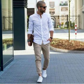 white smart casual shoes