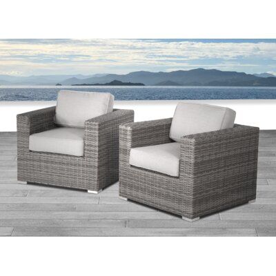 Sol 72 Outdoor Meltham Patio Chair With Cushions In 2021 Wicker Sectional Chairs Meltham Patio Chair With Cushions In, Halloran Patio Chair With Sunbrella Cushions