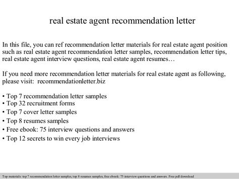 real estate reference letter