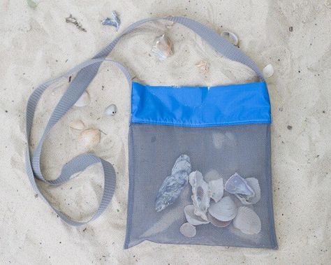 Shell Bag Vinyl Mesh Bag Sea Shell Bag Sand Free Tote Bag Sea Glass Collecting Tote Shell Collecting Bag Mini Beach Bag Seashell Bag
