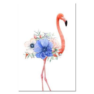 Watercolor Flamingo Flower Canvas Poster Art Prints Wall Pictures Home Decor Watercolor Flamingo Flower Canvas Poster Art Prints Wall Pictures Home Decor