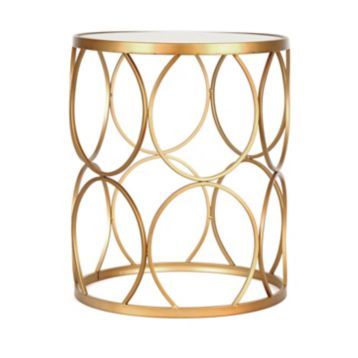 Gold Circles Mirrored Side Table Circle Mirror Gold Circles Mirrored Side Table, Circle Mirrored Side Table