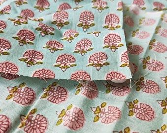 2.5 Yard Paisley Hand Made Block Print Fabric Beautiful Indian 100/% Cotton @