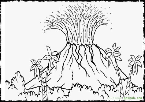 Download Hawaii Volcano Coloring Page | Dinosaur coloring pages, Coloring pages, Dinosaur coloring sheets