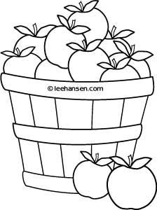 Apple Basket Coloring Page