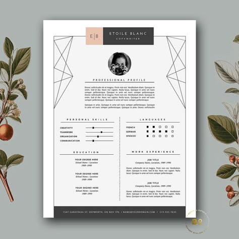 Modern Resume Template \ FREE Cover Letter Simple CV Template - iwork resume template Modern Resume Template \ FREE Cover Letter Simple CV Template - iwork resume template