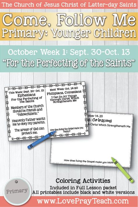 Come Follow Me For Primary October Week 1 September 30 October Come Follow Me For Primary October Week 1 September 30 October