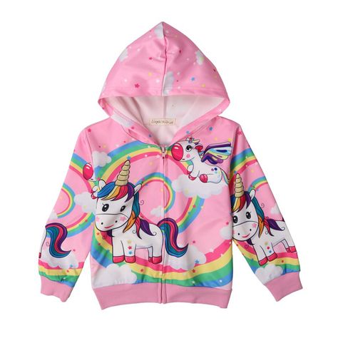 Kids Girls Unicorn Hoodie with Pockets Long Sleeve Pullover Sweatershirts
