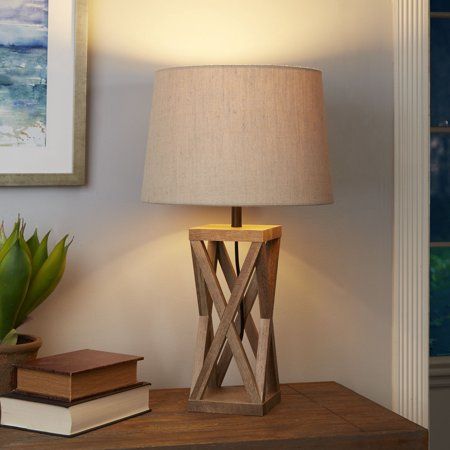 Better Homes Gardens X Frame Wood Lamp Base Weathered Brown Com Lamps Floor Living Room Wood Lamp Base Lamps, Better Homes And Gardens Rustic Floor Lamp