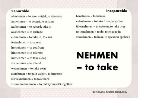 Freizeit abnehmen Konjugation