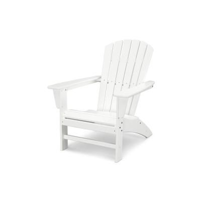 Grant Park Traditional Curveback White Plastic Outdoor Patio Adirondack Chair Chairs Plastic Patio Chairs, Plastic Garden Chairs Home Depot