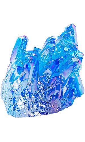 Healing Crystal Natural Titanium Coated Lake Blue Rock Quartz Cluster Specimen