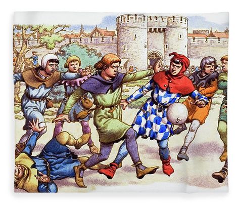 Football In The Middle Ages by Pat Nicholle. Click on image to ENLARGE.