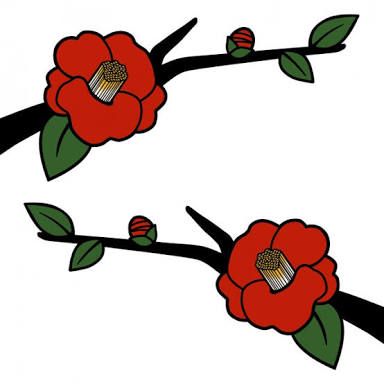 椿 冬の花 無料 白黒イラスト素材 椿 冬の花 無料 白黒イラスト素材