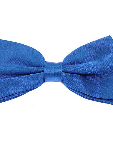 New formal men's pre-tied ready knot necktie polyester solid wedding royal blue New formal men's pre-tied ready knot necktie polyester solid wedding royal blue