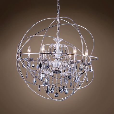 Jm Foucault S Orb Design 6 Light 32 Polished Nickel Pendant