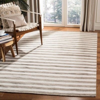 Roland Dhurrie Area Rug Brown Ivory 6 X9 Safavieh Roland Dhurrie Area Rug Brown Ivory