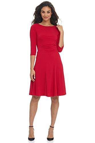 Rekucci Womens Flippy Fit N Flare Dress with 3//4 Sleeves