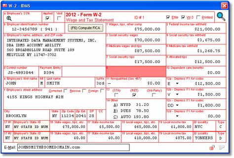 W-2 User Interface W-2 Wage and Tax Statement - Data is entered - certified payroll form W-2 User Interface W-2 Wage and Tax Statement - Data is entered - certified payroll form