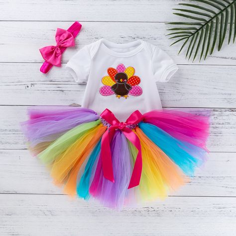 Birthday Baby Girls Outfit Set Toddler Cartoon Top Tutu Skirt Party Kids Clothes