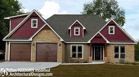 Plan 92326MX: Vaulted Family Room | Rustic house plans, Craftsman style