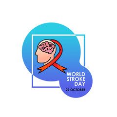 World Stroke Day Vector Logo Poster Illustration Of World Stroke Day On October 29th Health In 2020 World Stroke Day Infographic Design Template Awareness Campaign