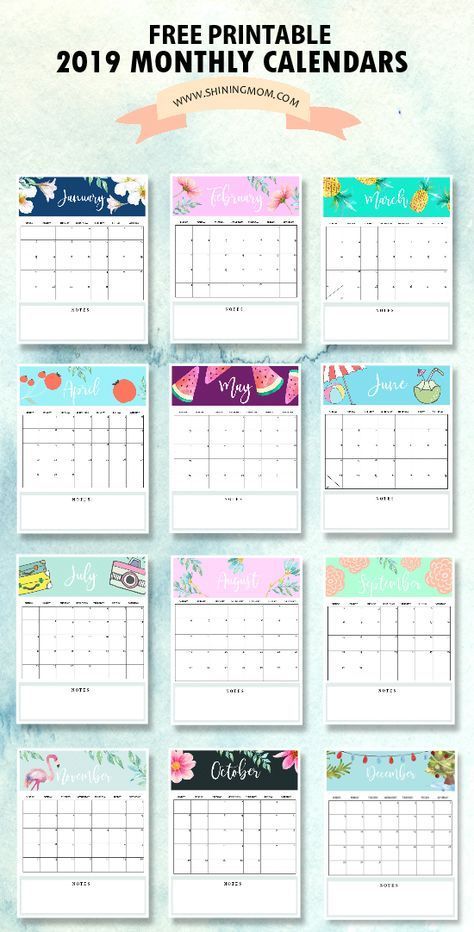 Calendar 2019 Printable Free 12 Monthly Calendars To Love Calendar 2019 Printable Free 12 Monthly Calendars To Love