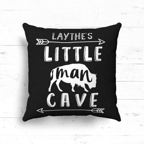 Little man cave name pillow, Farmhouse Little man cave Nursery pillow boy Baby