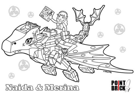 Disegni Da Colorare Lego Elves Naida E Merina Il Drago Clicca
