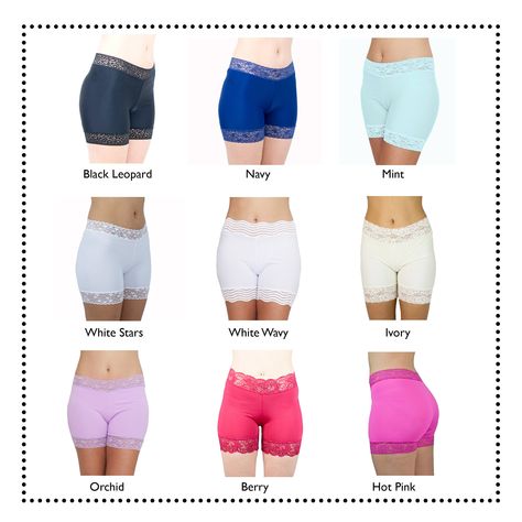 Bamboo Biker Shorts Off White Lace Bridal Underwear Half Slip Modesty Pants Bloomers