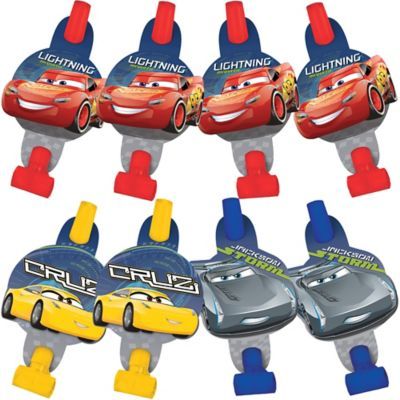 CARS BLOWOUTS 8 ~ Disney Birthday Party Supplies Favors Lightning McQueen Red