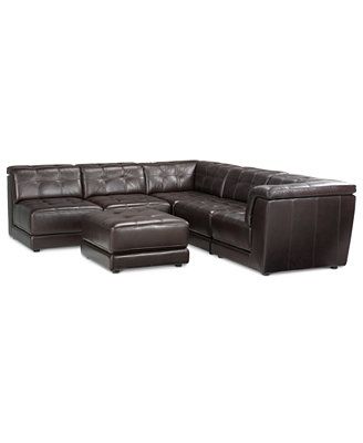Stacey Leather 6 Piece Modular Sectional Sofa 3 Armless Chairs 2 Square Corners And Ottom Sofas Piece Modular Sectional Sofa, Stacey Leather Modular Sectional Sofa