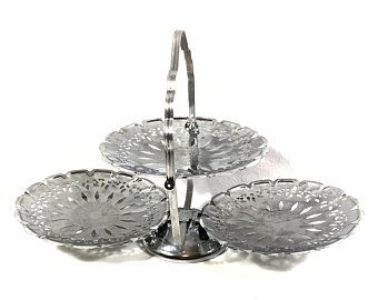 Rustic Industrial 3 Tier Galvanized Tin Divided Spinner Bin Workshop Or Home 125 00 Rustic Industrial Galvanized Tray Decor