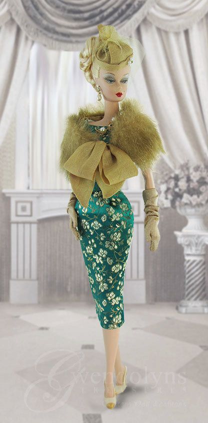 Golden Brocade Fashion Ensemble For 11 By Gwendolynstreasures Doll Clothes Barbie Barbie Clothes Barbie Fashion