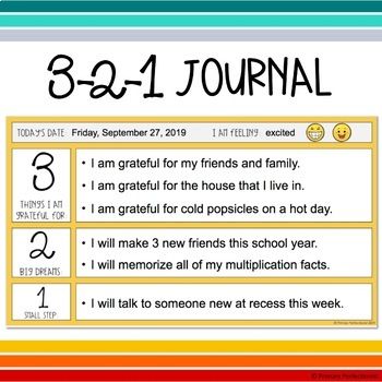 3 2 1 Journal A Daily Practice Of Gratitude And Goal Setting For Google Drive Daily Practices Goal Setting Feeling Excited