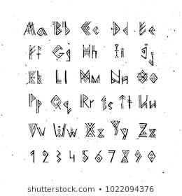 Set Of Old Norse Scandinavian Runes Runic Alphabet Futhark Ancient Occult Symbols Vikings Letters On White Rune Font Ve Viking Runes Runes Norse Alphabet