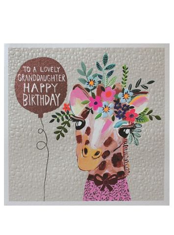 Giraffe Granddaughter Happy Birthday Card Happy Birthday Cards Daughter Birthday Cards Birthday Cards
