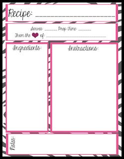 recipe binder templates