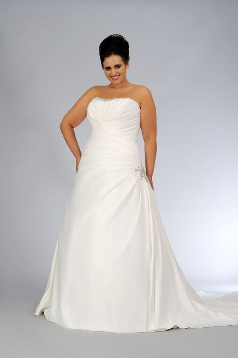 Strapless Plus Size Bridal Gown | Aline plus size Wedding Gowns