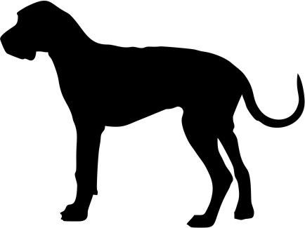 Great Dane Dog Breed Silhouette Natural Ears Custom Vinyl Decal