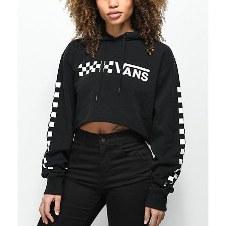 vans cropped raw cut hoodie