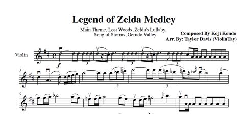 zelda medley violin sheet music by taylon davis 5 the legend zelda medley sheet music violin