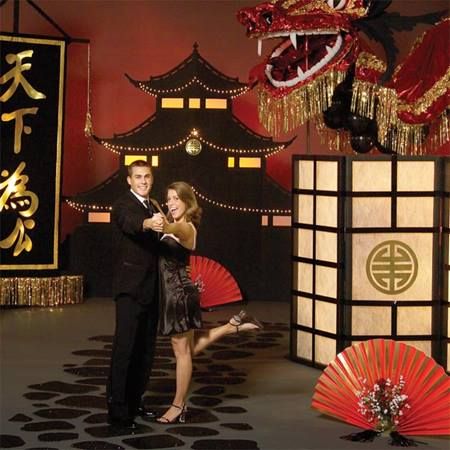 6 Pagoda Silhouettes Decoration International Chinese New Year Asian Party Event