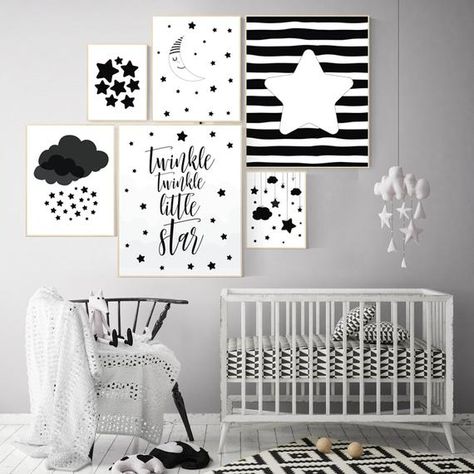 Black And White Nursery Prints Baby Room Decor Gender Neutral Black And White Nursery Prints Baby